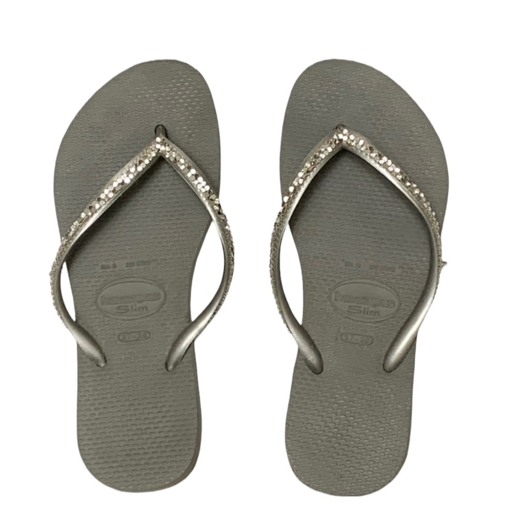 Havaianas Grey and Silver Flip Flops - Picture 1 of 15